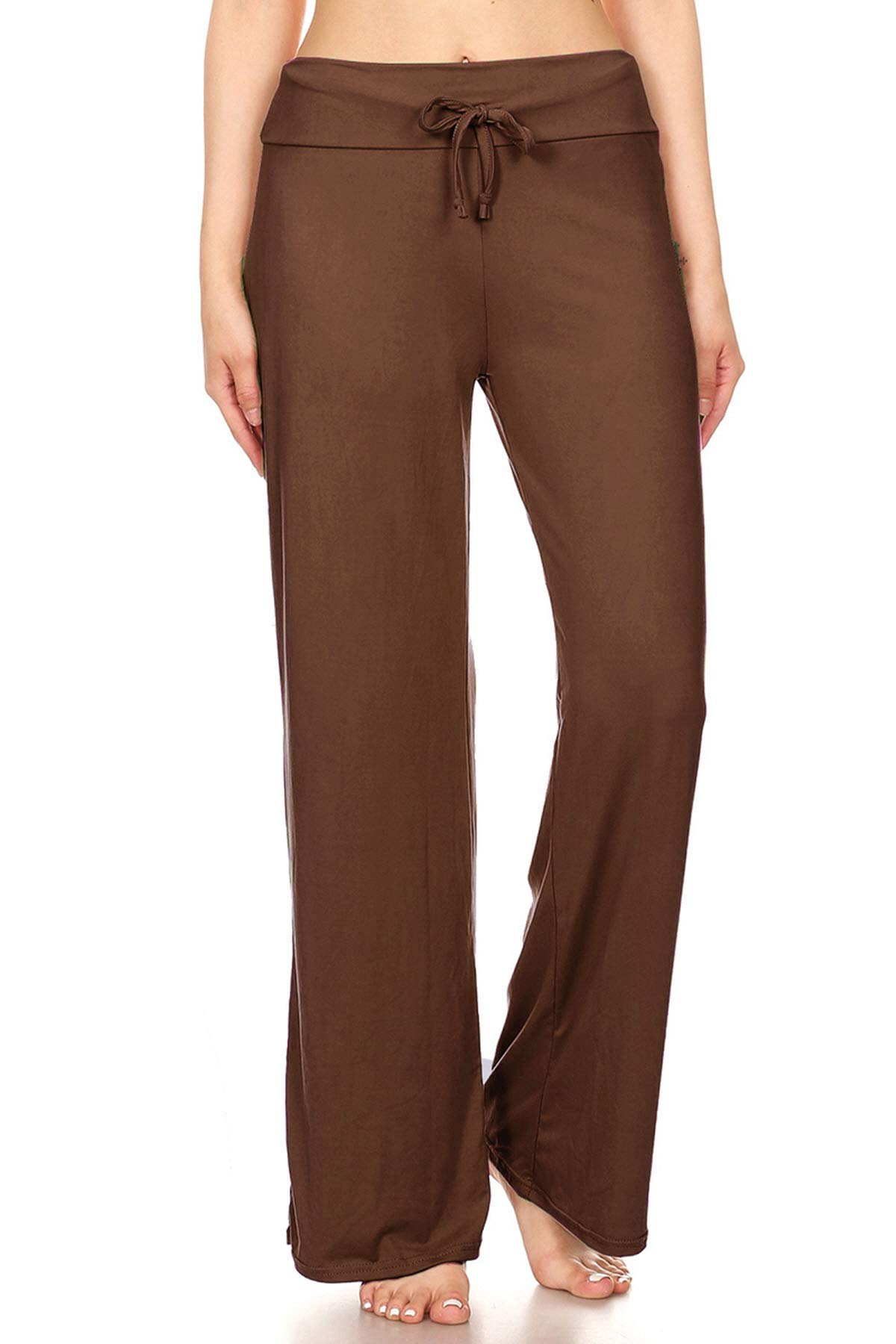 Leggings Depot Women's Wide Leg Drawstring Pajama Pants for Lounge, Sleep