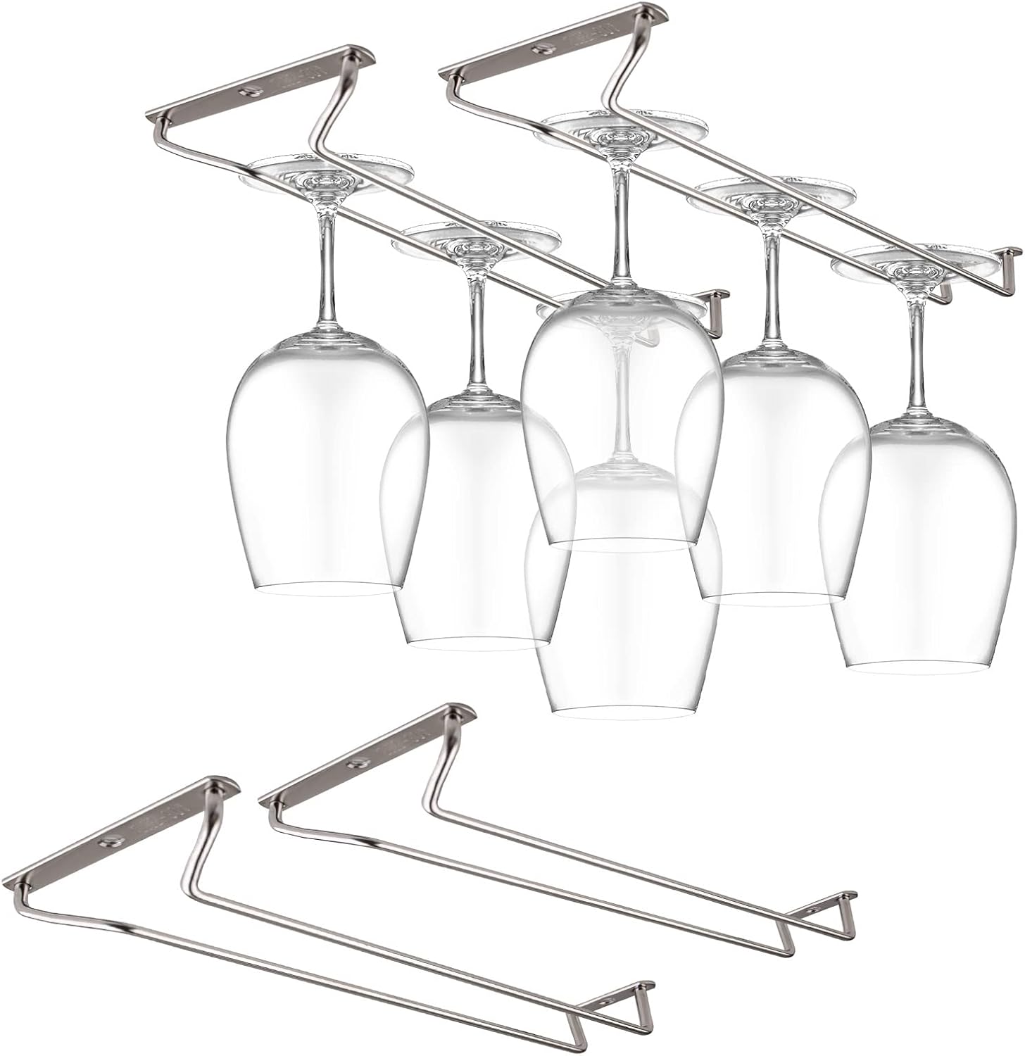 CUKE2BEET 11.8 Inch Stainless Steel Wine Glasses Rack Under