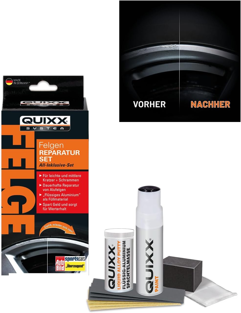 Quixx 20446 Wheel Repair Kit, silver, M