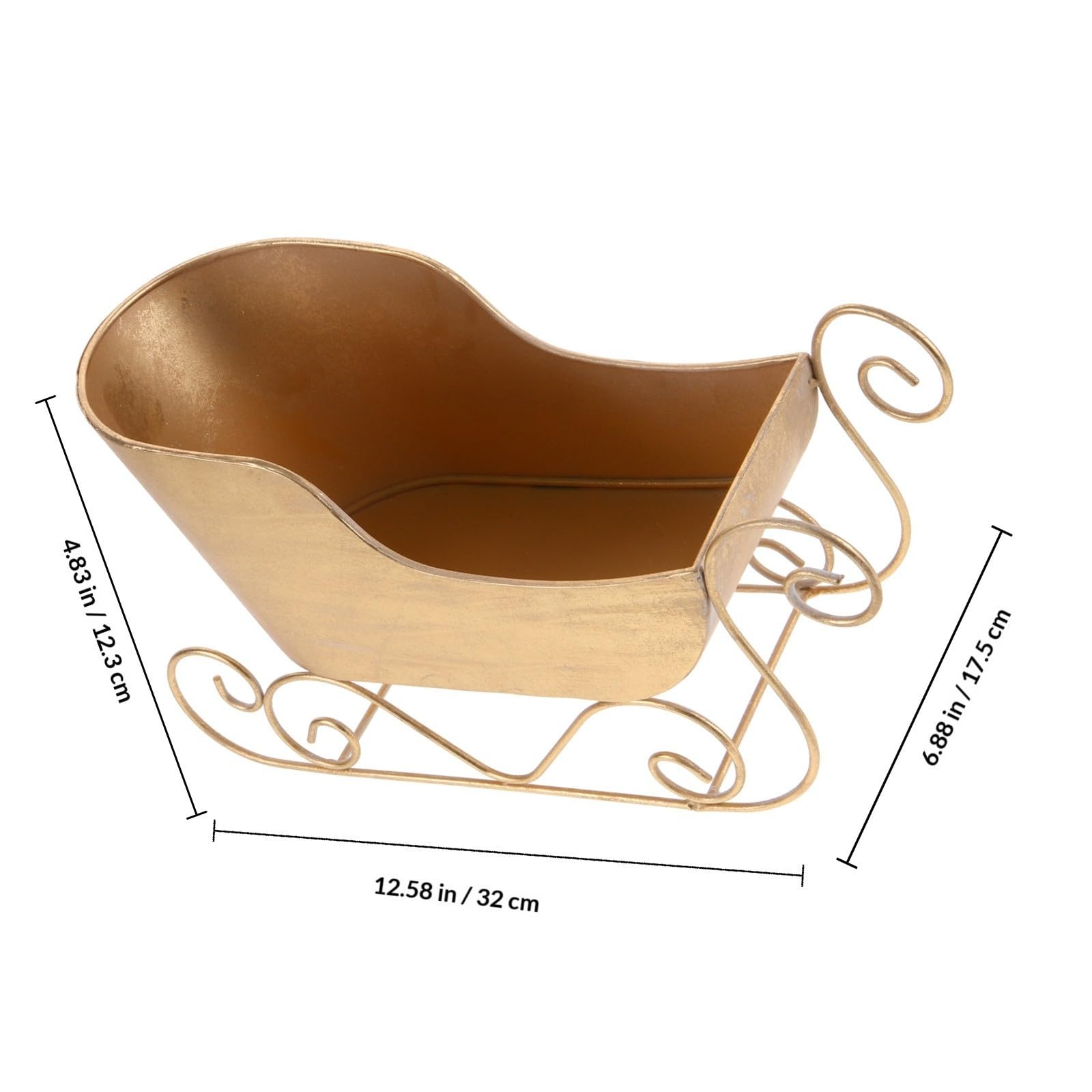 Homoyoyo Decoración de Trineo de Hierro Dorado para Fiestas Temáticas Navideñas, Adorno Clásico para Escritorio y Accesorio Fotográfico en Ocasiones Obsequios