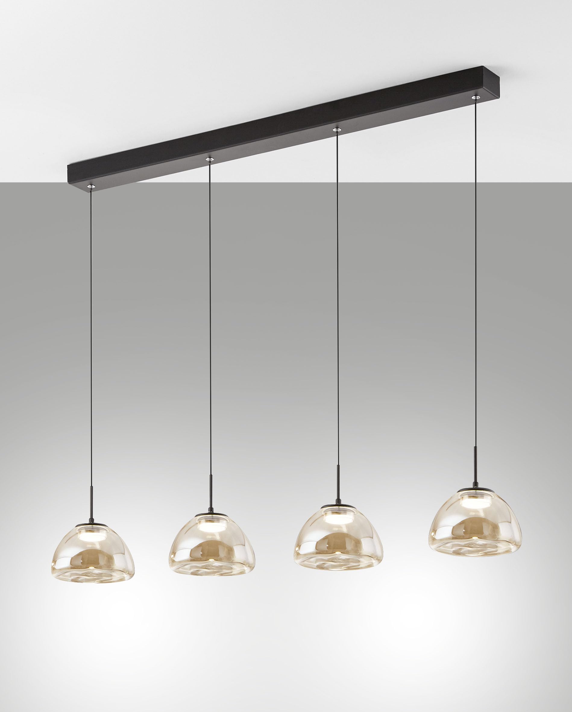 Fabas Luce Lucille Led Pendant Light, 4-Bulb, Cognac-Coloured, Cct