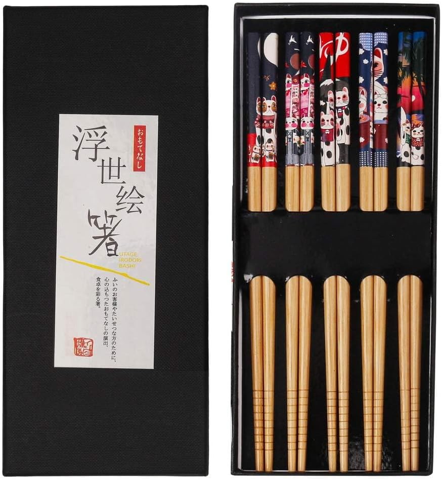 Coffret De Baguettes Japonaise Yakuza Et Carpe Koï