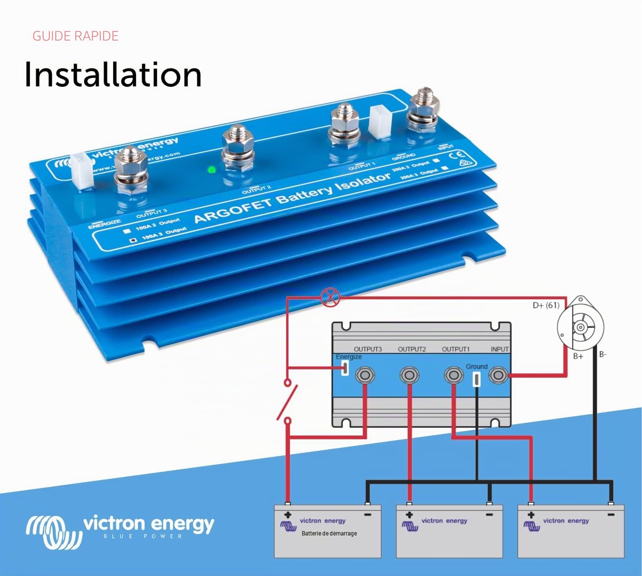Victron Energy Argofet Répartiteurs de Batteries 100-3AC (3 Batteries 100 Amp)