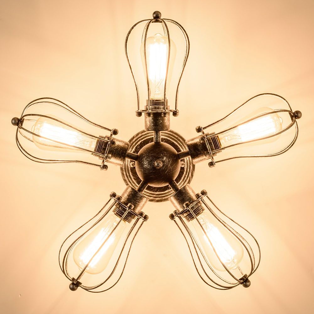 Hоt Dеаlѕ Vintage Ceiling Light Industrial Semi-Flush Mount Ceiling Light Metal Fixtures Painted Finish; Moonkist (with 5 Light) (Silver) Blасk Frіdау - 70% оƒƒ Vintage Ceiling Light Industrial Semi-Flush Mount Ceiling Light Metal Fixtures Painted Finish; Moonkist (with 5 Light) (Silver)