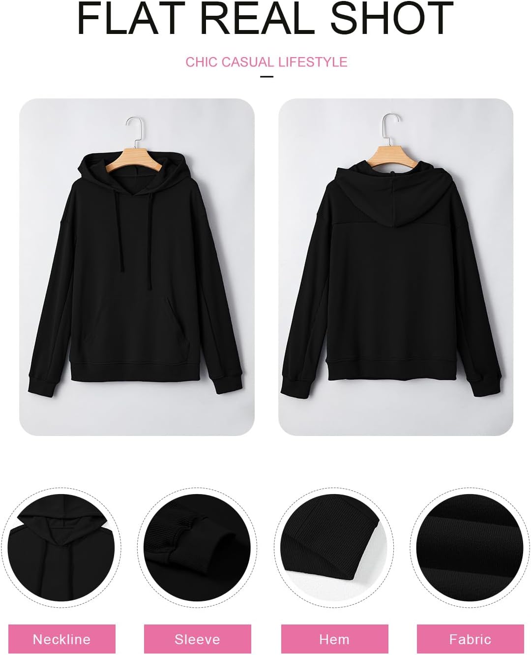 EVALESS Hoodies for Women Long Sleeve Patchwork Waffle Knit Drawstring Oversized Hooded Sweatshirt Tops Fashion 2025 - Image 5