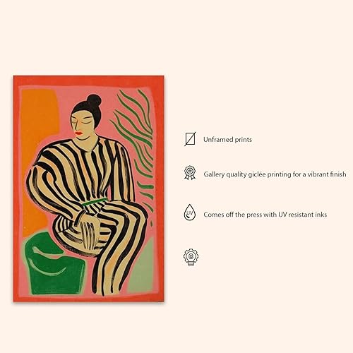 Miniatura 2 de 70s Retro Poster, Orange Trendy Decor, Psychedelic Kitsch Print, Dopamine Wall Art (Unframed) (27x40)