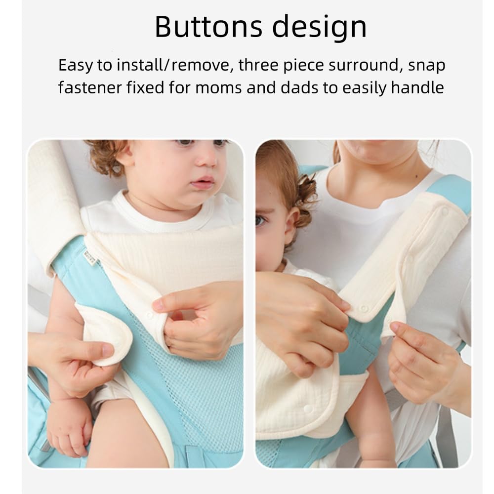 Oaygat 3 Pcs Baby Waist Stool Drool Bib Newborn Infants Teething Soft Cotton Newborn Teething Saliva Towel Saliva Towel Feeding Burp Cloths Baby Bib Waist Stool Carrier Protective Cover Pad - Image 2