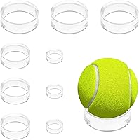 9Pcs Clear Acrylic Baseball Display Stands - Ring Holders for Softballs, Golf Balls, Tennis Balls, Spheres & Marbles (3 Sizes)