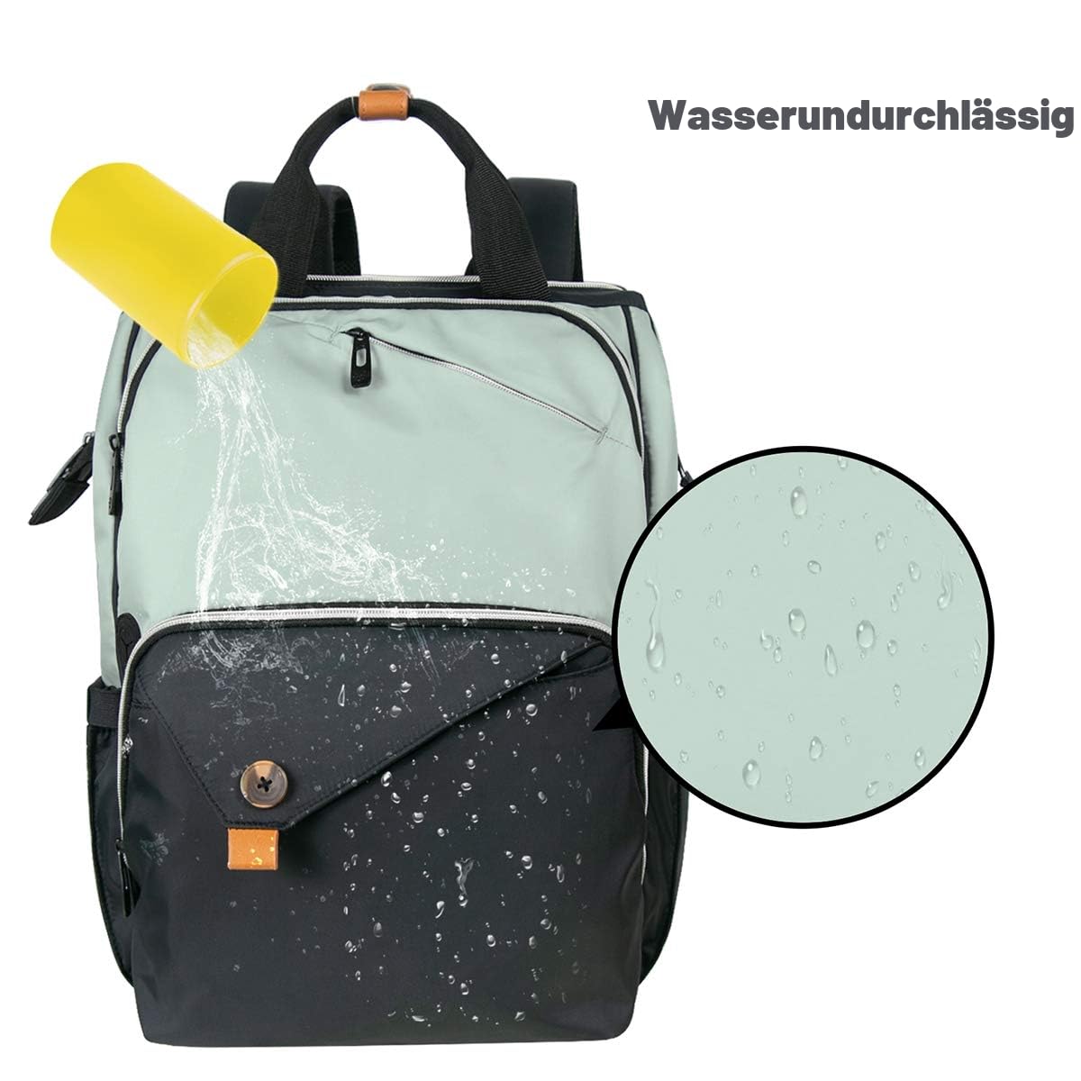 Hap Tim Baby Wickelrucksack Wickeltasche/Rucksack - Multifunktions-Designer Windeltaschen Große Kapazität, isolierte Taschen,wasserdicht,Babytasche Reiserucksack für Unterwegs(EU-7340GB)