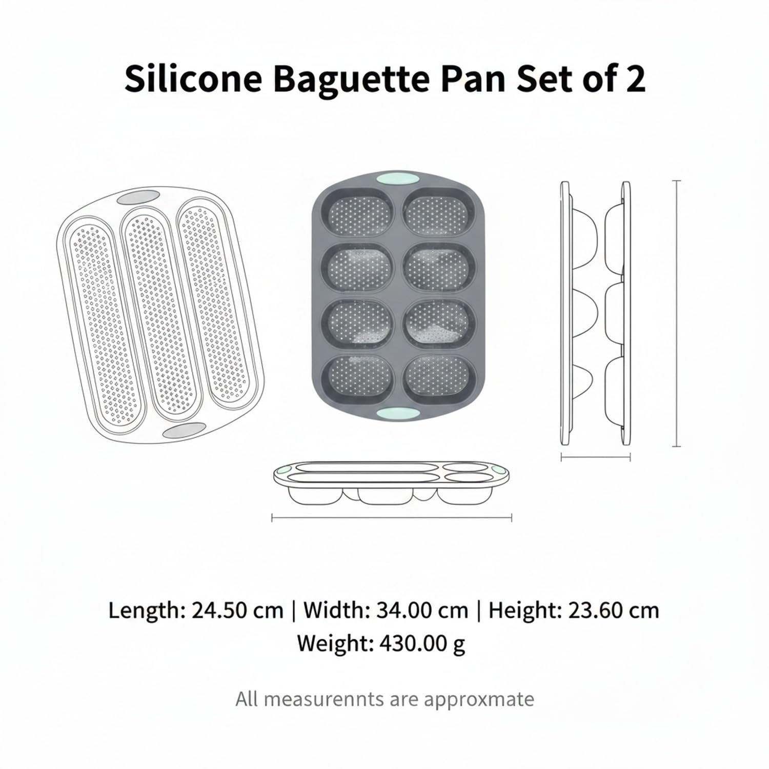 Teglie per Baguette, Set of 2