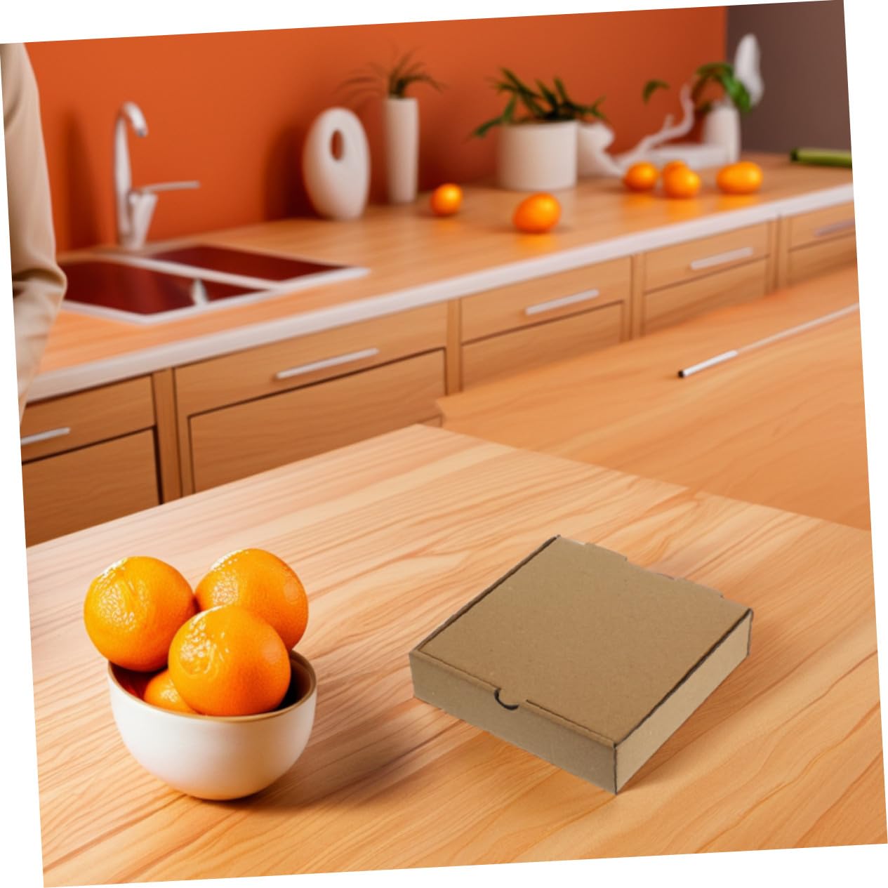 Alipis 20 Cajas de Pizza Kraft Planas, Contenedores de Cartón para Llevar Diseño Sencillo y Protección Duradera para Uso en Comida para Llevar