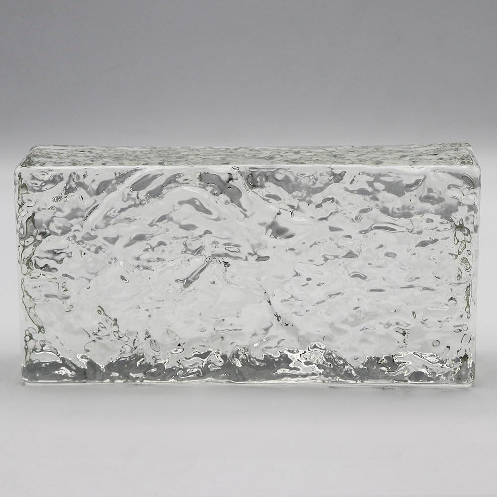 Fuchs Design Crystal Collection Rock - Mattone in vetro trasparente, ca. 20 x 10 x 5 cm