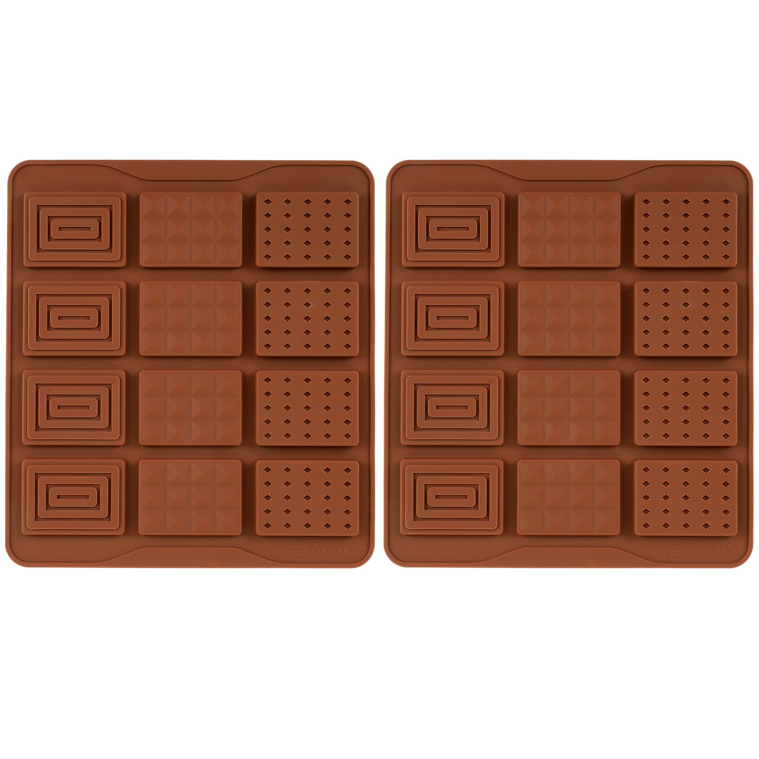 Silicone Chocolate Molds Set Of 2 - 6-Cavity Food Grade Mold For Cocoa Bombs, Candy, Cake, Soap