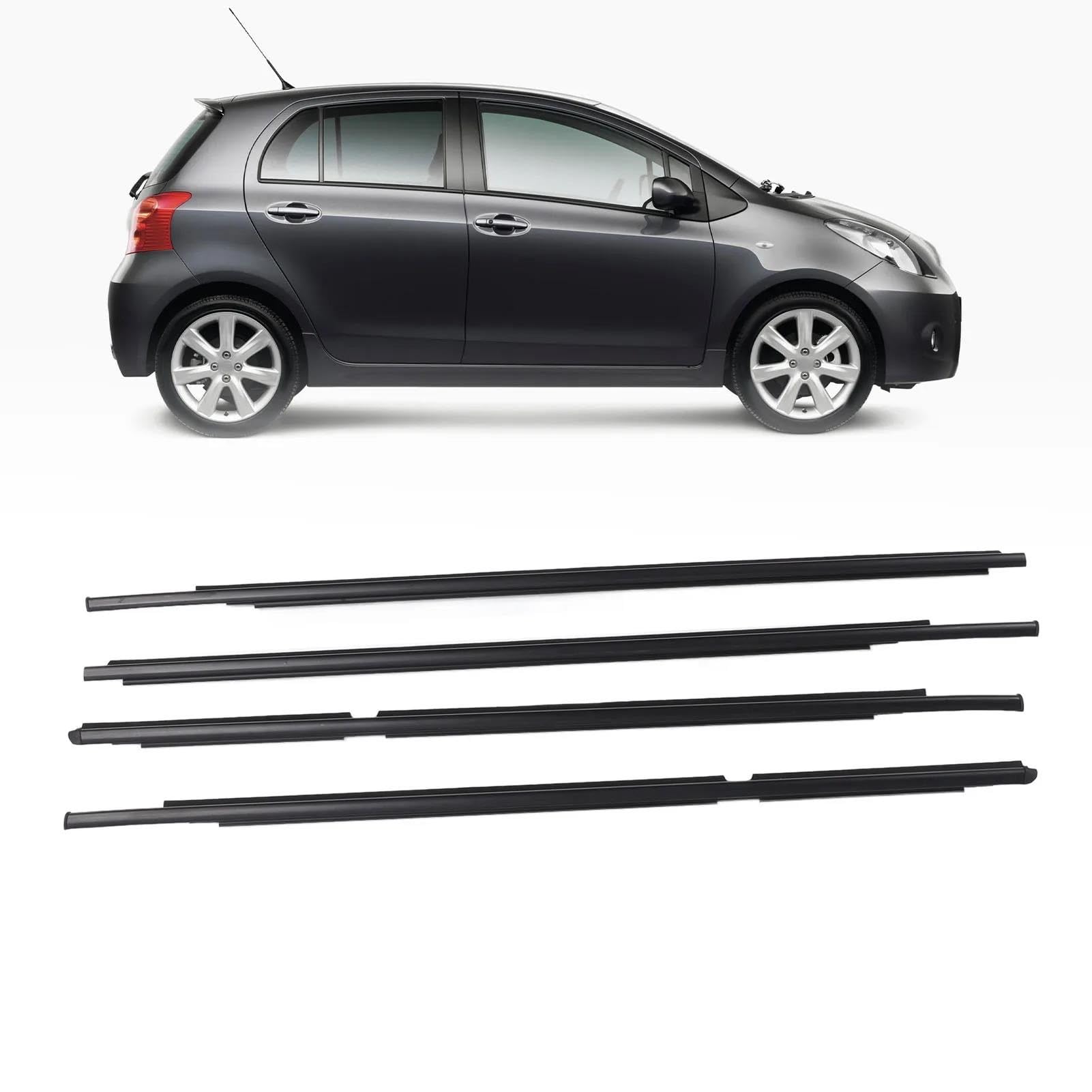 Striscia Tenuta Portiera 4 Pezzi Guarnizione Portiera E Finestrino Auto 68160-52110 Guarnizione Tenuta Per Toyota Per Yaris 2005-2011 Guarnizioni