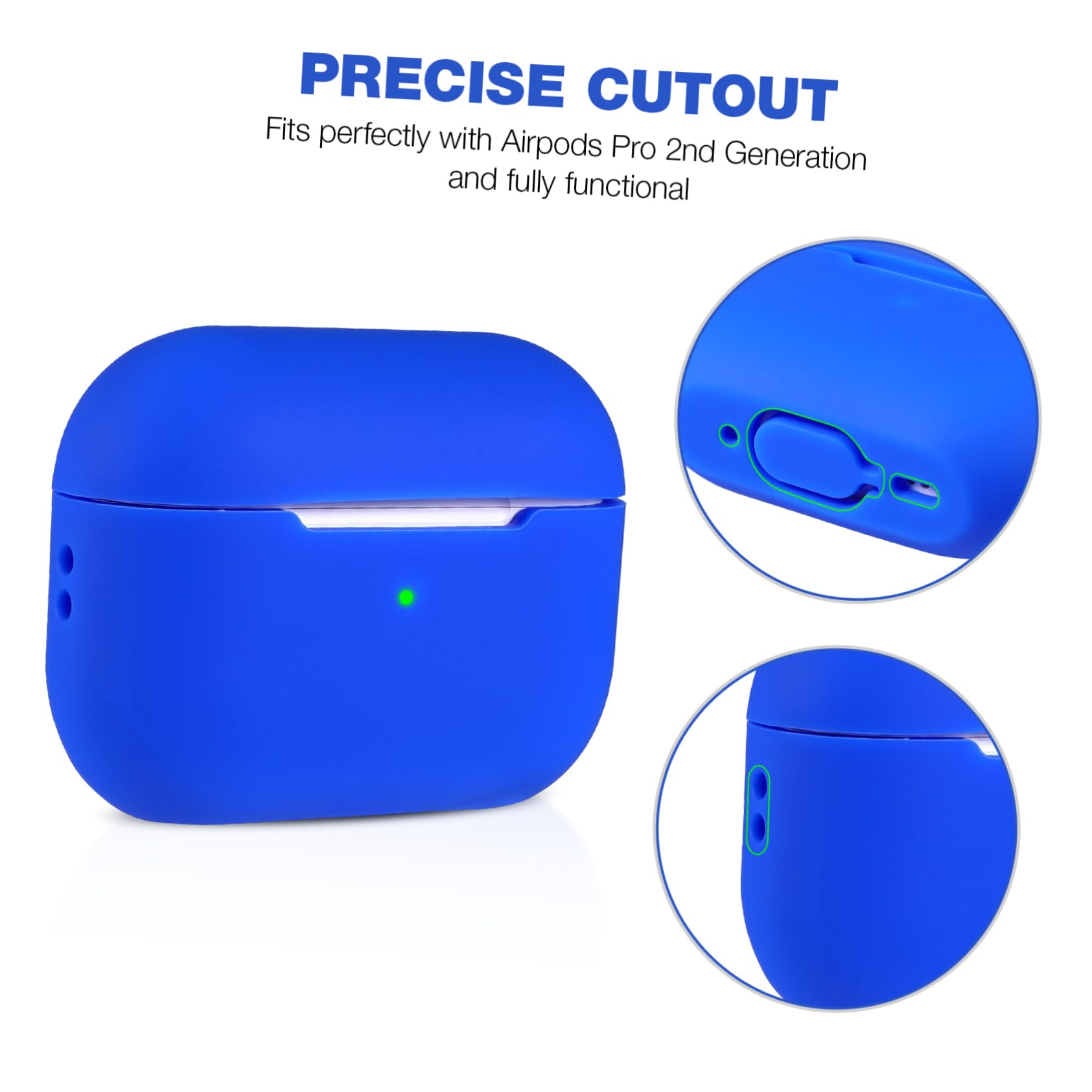 DOITOOL 4stücke Silicone Earbuds Case Mit Anti-Lost Lanyard Schockfeste Für Tragbares Design Blau Mit Modischem Kettenhalsband Für Sicheren