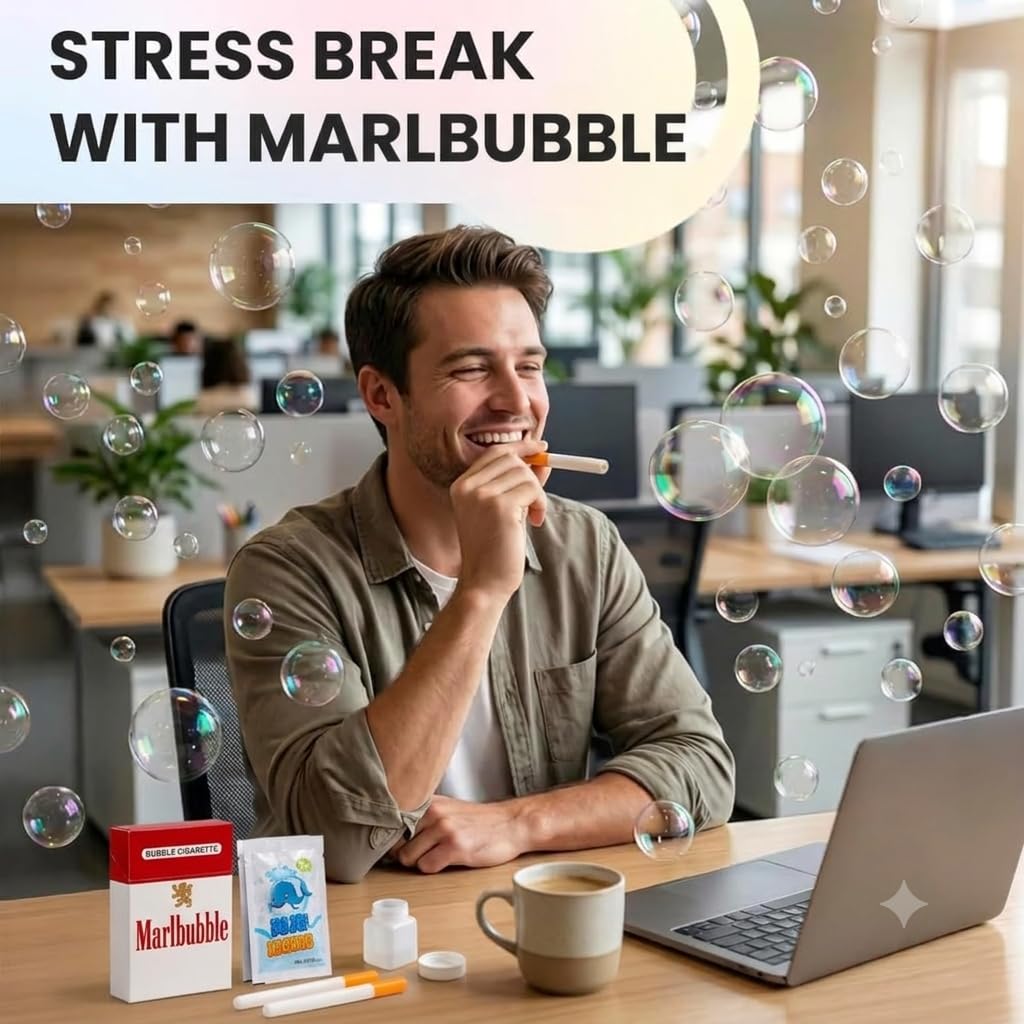 Bubble Cigarette Stress Relief Gift – Mini Bubble Blower Stick Fun Relaxation Gift for Parties & Gifting — Amazon image 2