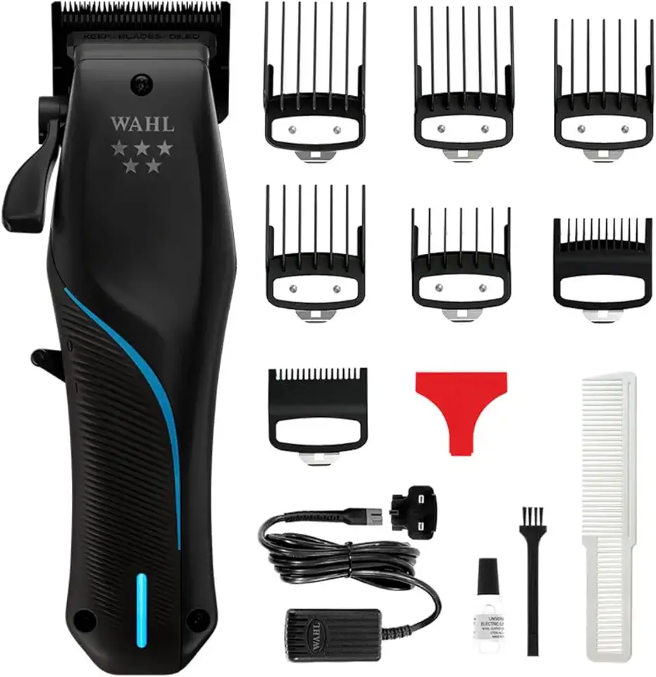 Wahl - Máquina de Corte Vapor Cordless - Preto Fosco/Azul - Bivolt - Linha Profissional