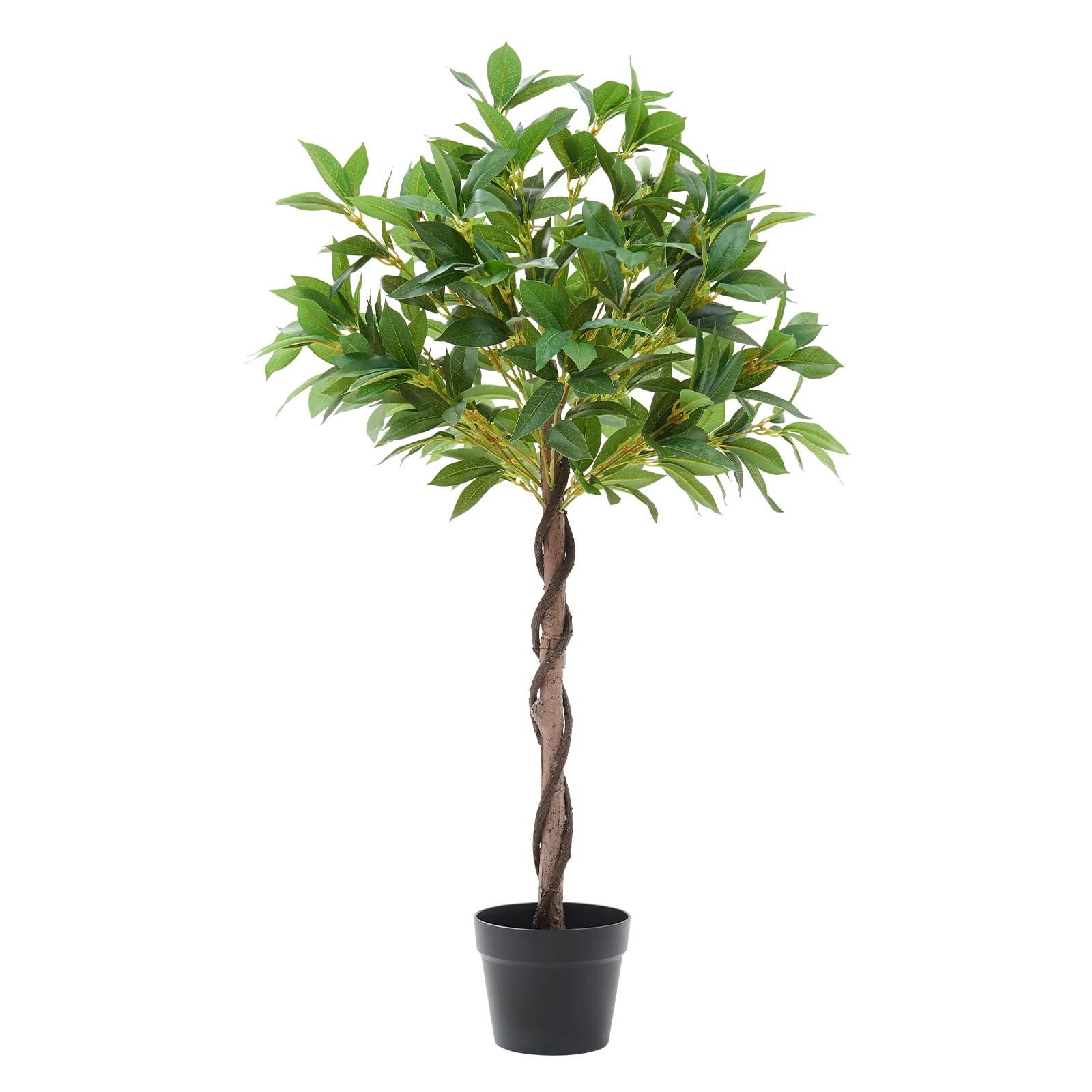 Panana Artificial Plant 1 Pack 90cm Tall Leaf Topiary Bay Tree Laurel Ball Decorative Faux Plants in Pot (Bay Tree, 1 Pack)