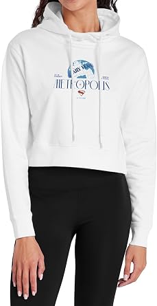 Popfunk Superman 2025 Metropolis Womens Cropped Hoodie Pullover Sweatshirt