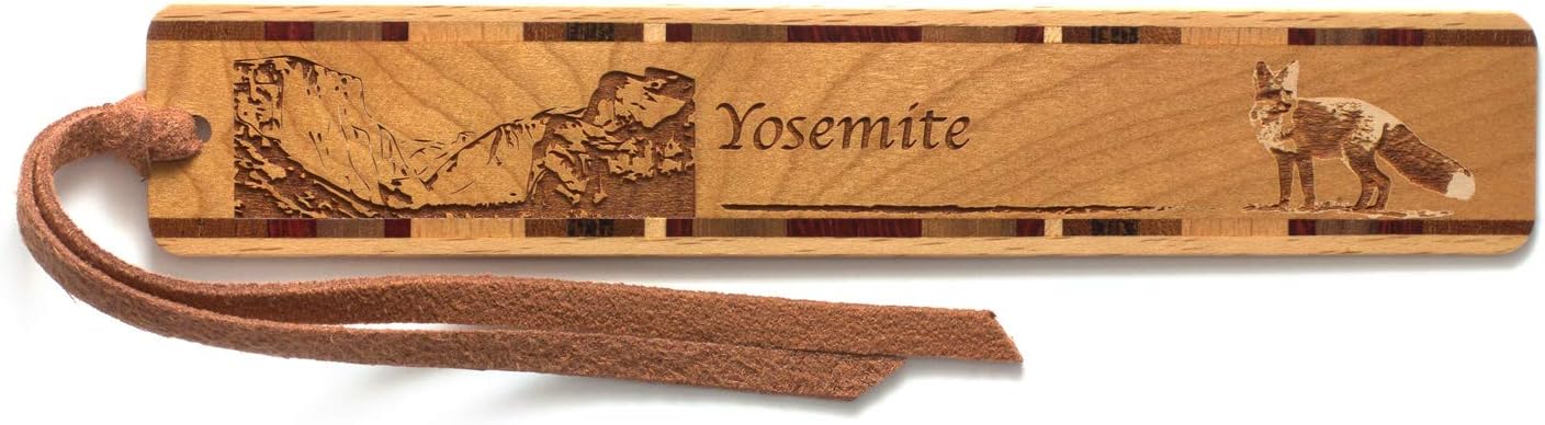 Personalized Yosemite National Park California - Engraved Wooden Bookmark with Tassel - Made in USA - Also Available Without Personalization