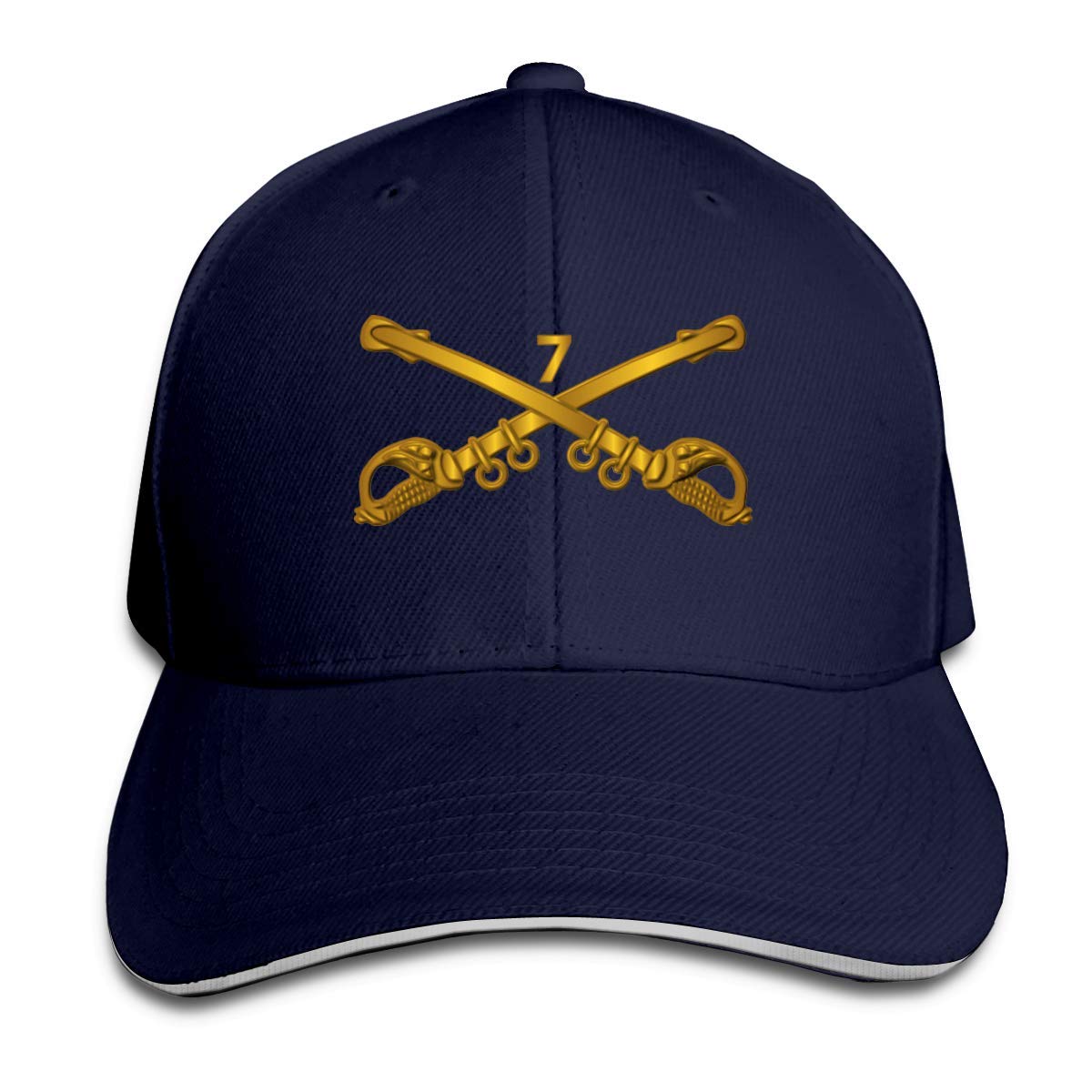 ZhangLinFu 7th Cavalry Regiment Adjustable Sandwich Cap Baseball Cap Dad Hat Casquette Hat Navy