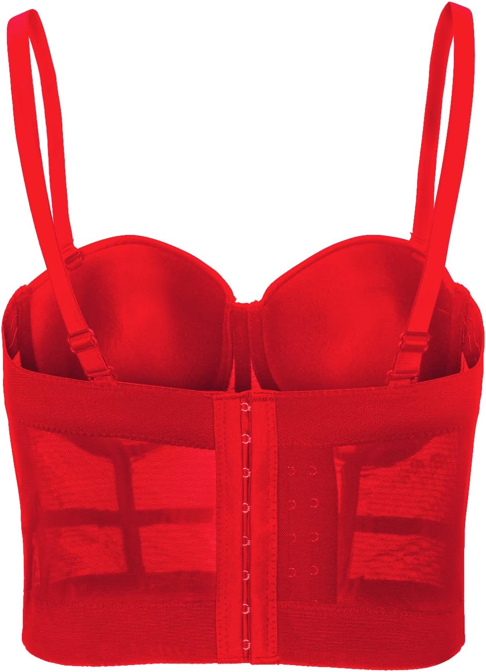 Women's Handmade Rhinestone Diamond Push up Bustier Crop Top Punk Corset Bra Vest - Image 3