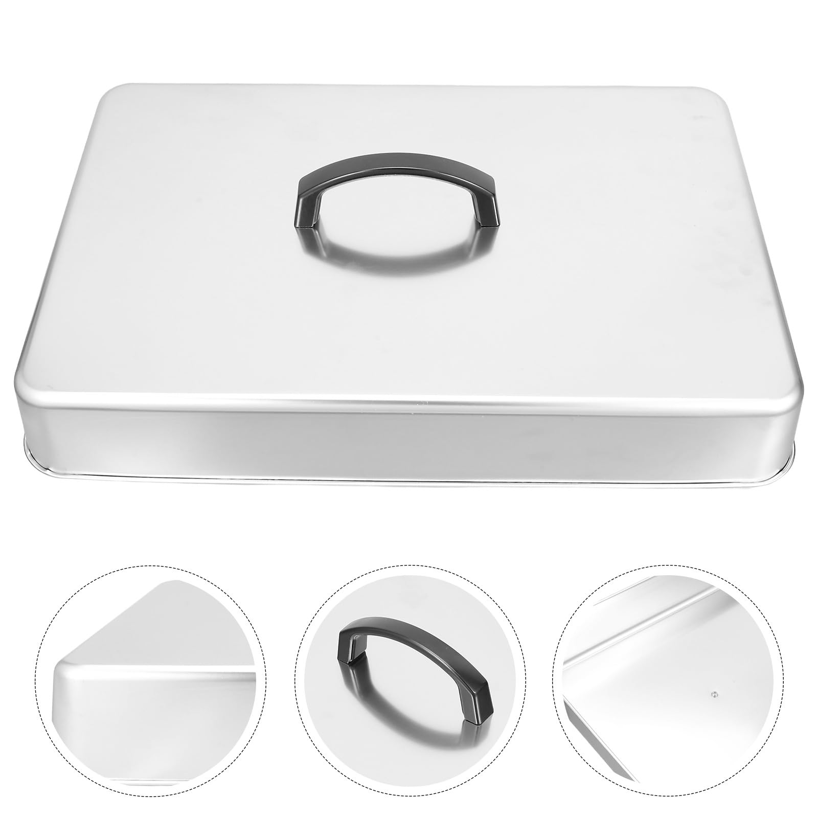 Homoyoyo Couvercle Rectangulaire en Acier Inoxydable 201 435 X 283 X 66 CM pour Barbecue et Plancha Cloche à Badigeonner Résistante Haute Température Couvercle Cuisson Vapeur pour
