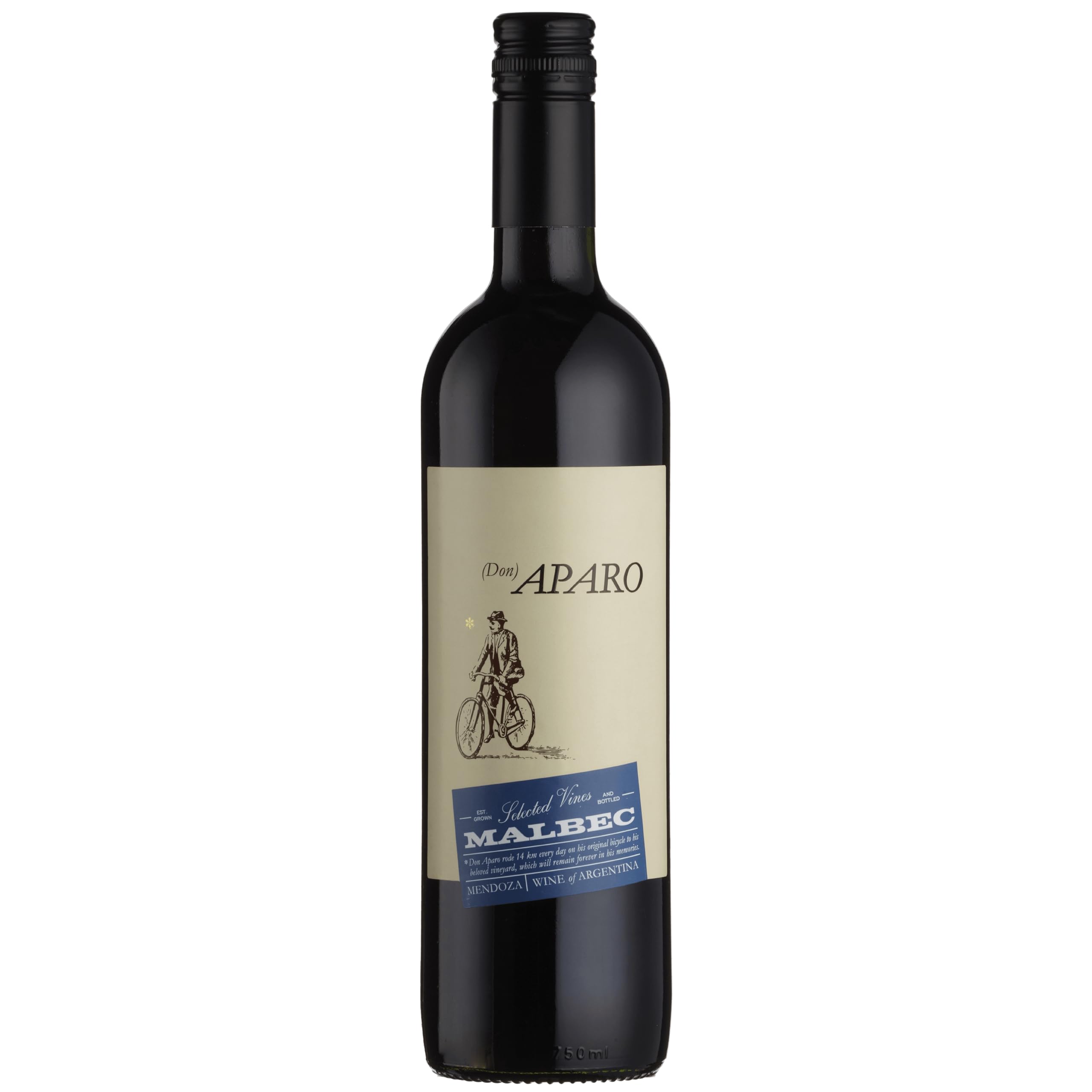 Don Aparo Malbec Red Wine, Mendoza Argentina 75cl, 13% ABV – Unoaked, Smooth Blackberry, Plum & Black Cherry - Great with Steak, Pasta & Pizza