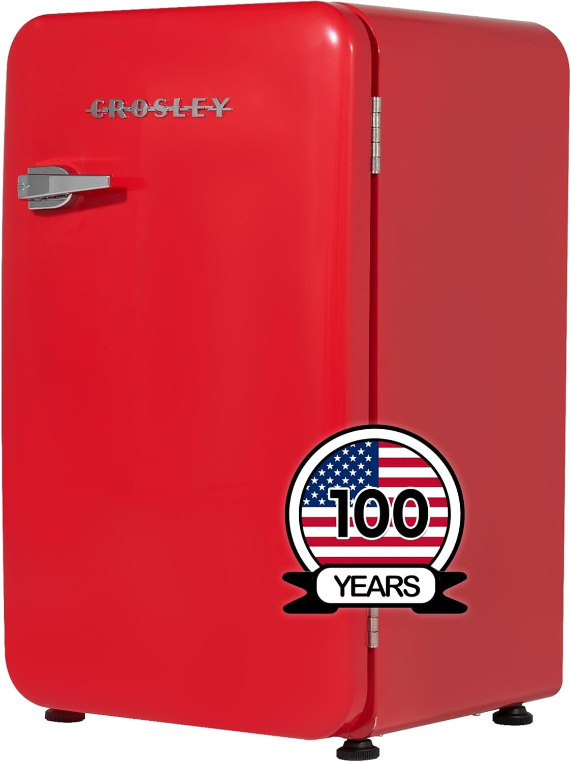Crosley Mini refrigerador retro de 3.2 pies cúbicos rojo vivo sin congelador, refrigerador compacto para dormitorio, garaje, oficina debajo del