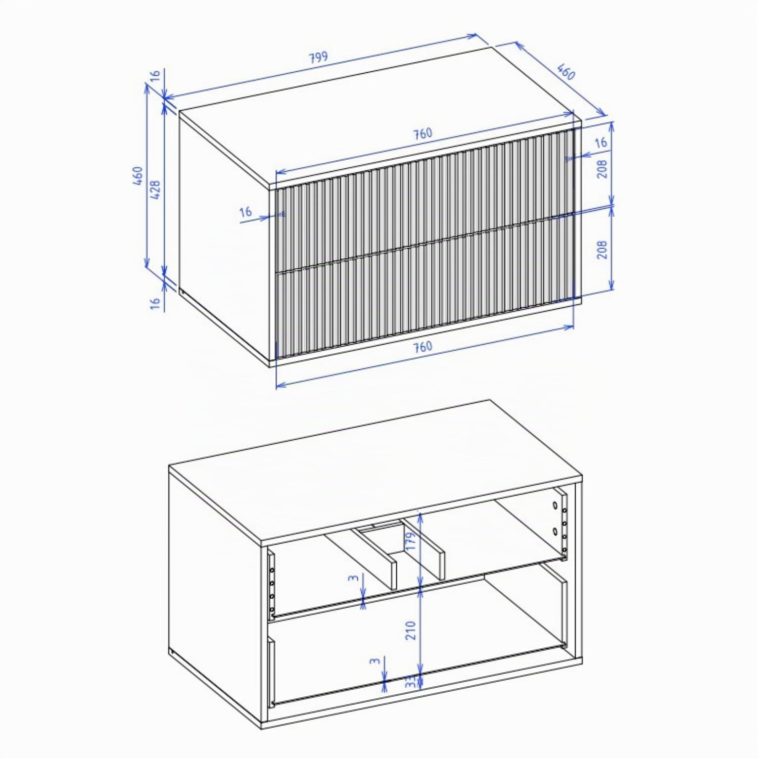 BADPLAATS Meuble Sous Vasque Rimini 80 Cm Blanc Mat Meuble Avec Tiroirs