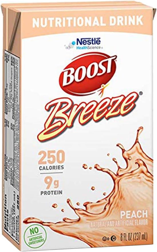 Boost Breeze Nutritional Drink, Peach, 8 Fl Oz (Pack of 27