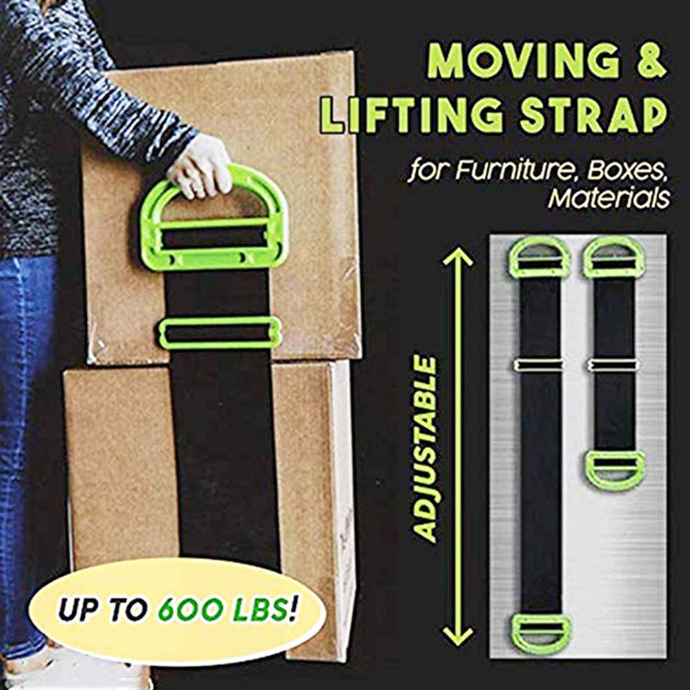 2 Pack Adjustable Lifting Moving Straps,Nine Summer Furniture Carrying Straps for Boxes, Mattress, Construction Materials, or Other Heavy, Bulky