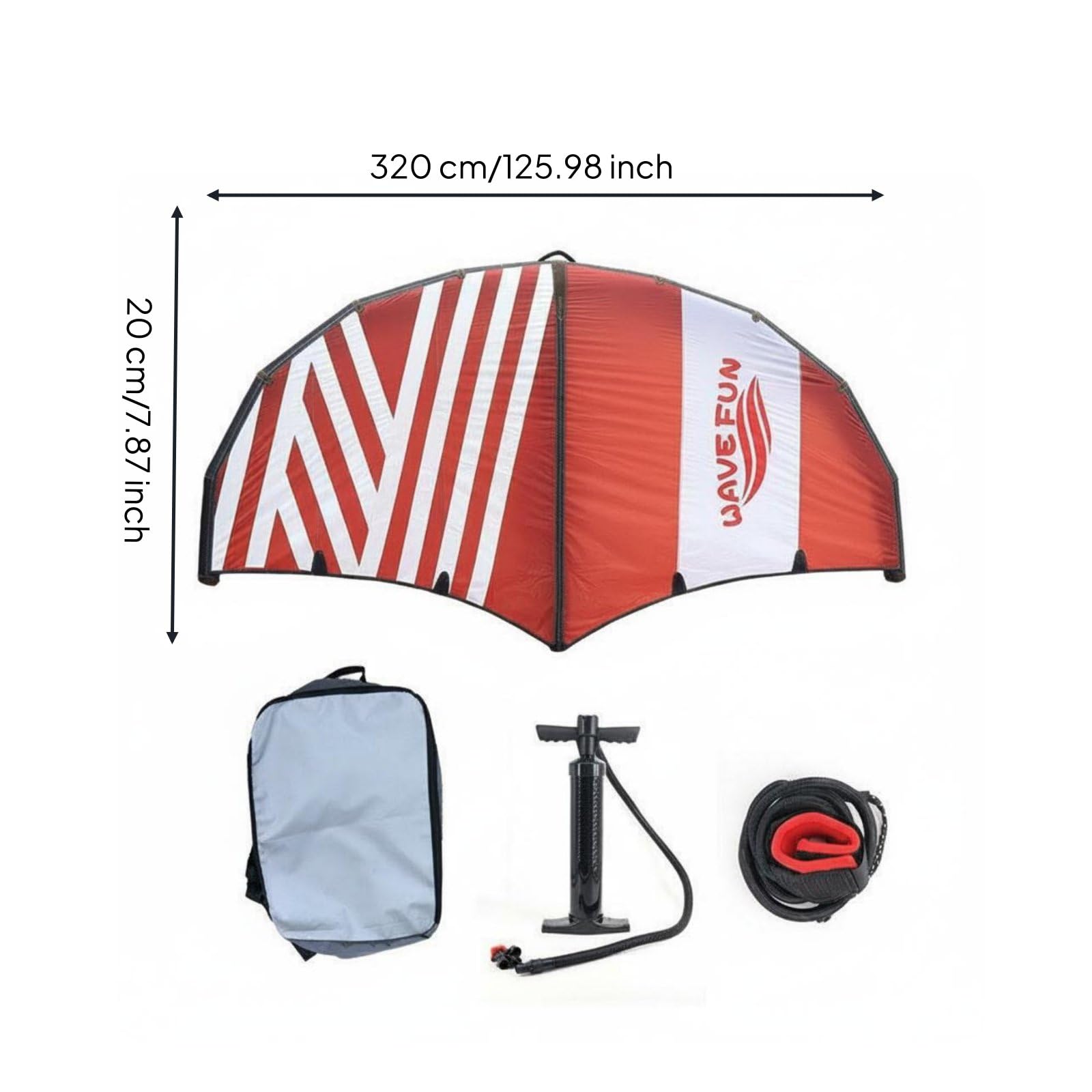 Inflatable Surfboard Aufblasbares Wingfoil Set Hydrofoil Board Surfsegel Komplettausrüstung mit Doppel Luftkammer Effizientem Windfang Pumpe Leash