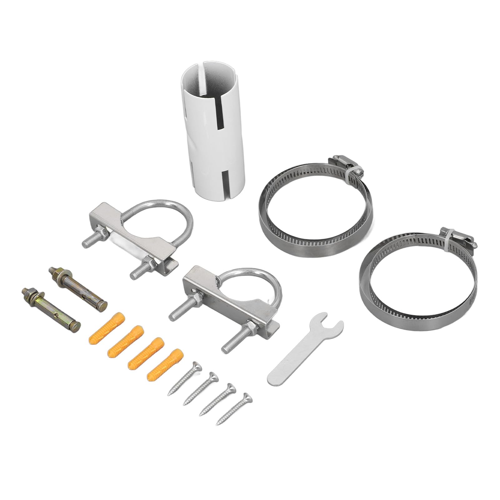 J Pole Mounting Kit Stainless Steel Adjustable Bracket for V2 Rectangular Dish for Outdoor TV Antennas WiFi Extenders