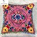 Funda de almohada decorativa hecha a mano de algodón con diseño de flores, fundas decorativas para sofá bohemio, bohemio, con lentejuelas, bordadas a mano, funda de cojín Suzani de 40 x 40 cm