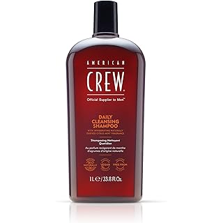 American Crew Shampoo for Men, Daily Cleanser, Naturally Derived, Vegan Formula, Hair Care Gift for Him, Citrus Mint Fragrance, 33.8 Fl Oz