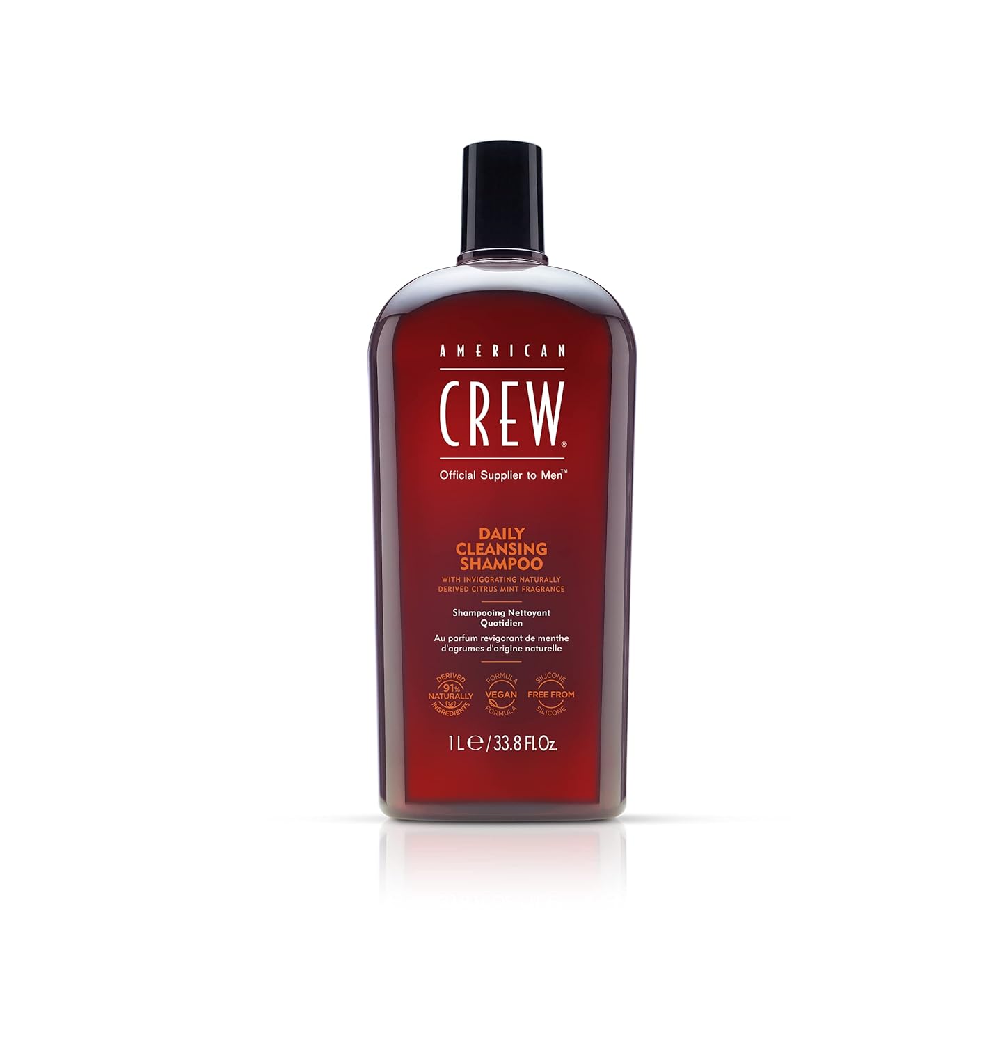 American Crew Shampoo for Men, Daily Cleanser, Naturally Derived, Vegan Formula, Hair Care Gift for Him, Citrus Mint Fragrance, 33.8 Fl Oz 33.8 Fl Oz (Pack of 1)