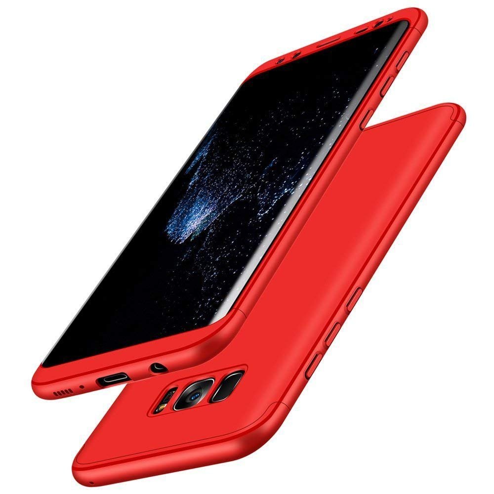 Yitla Samsung Galaxy S8/S8 PLUS Case Galaxy S8 Cover 360 Degree Protection 3 in 1 Slim Cover Shockproof Shell Full Body Coverage Protection Case For Galaxy S8/S8 Plus (Red, S8)