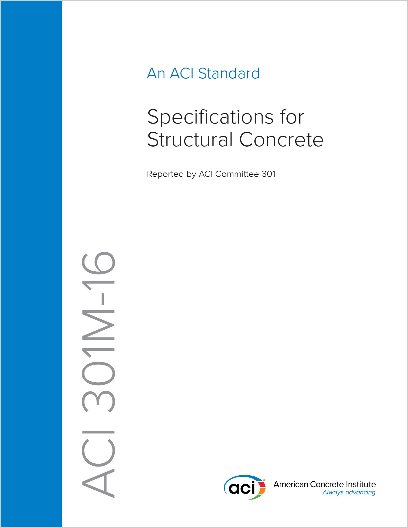 ACI 301M-16 Specifications for Structural Concrete livre technique anglais
