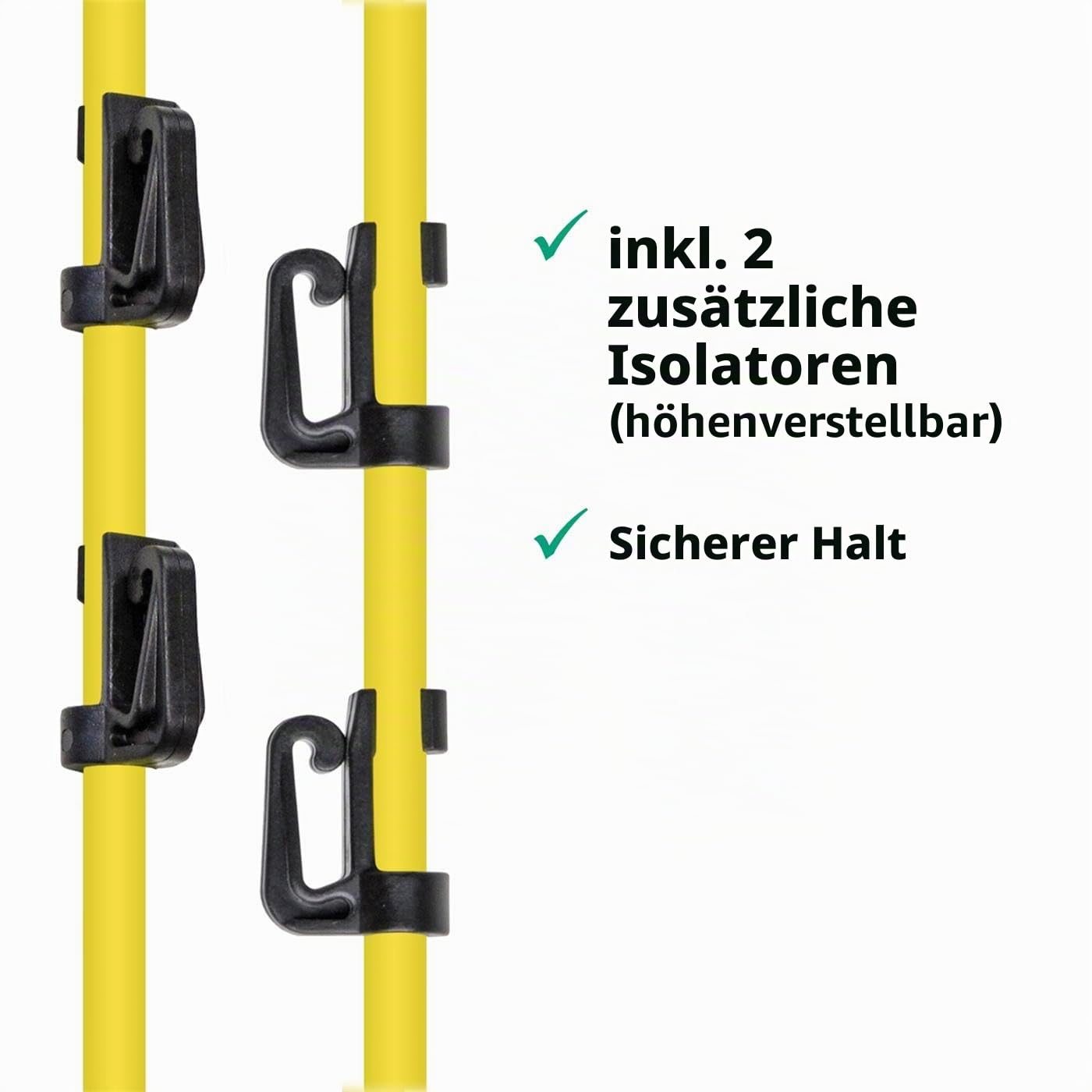 VOSS.farming 10x Fiberglaspfähle 155cm, gelb, Zaunpfahl für Hundezaun, extra Lange Spitze, Zaunsteher mit Trittstufe Weidezaun
