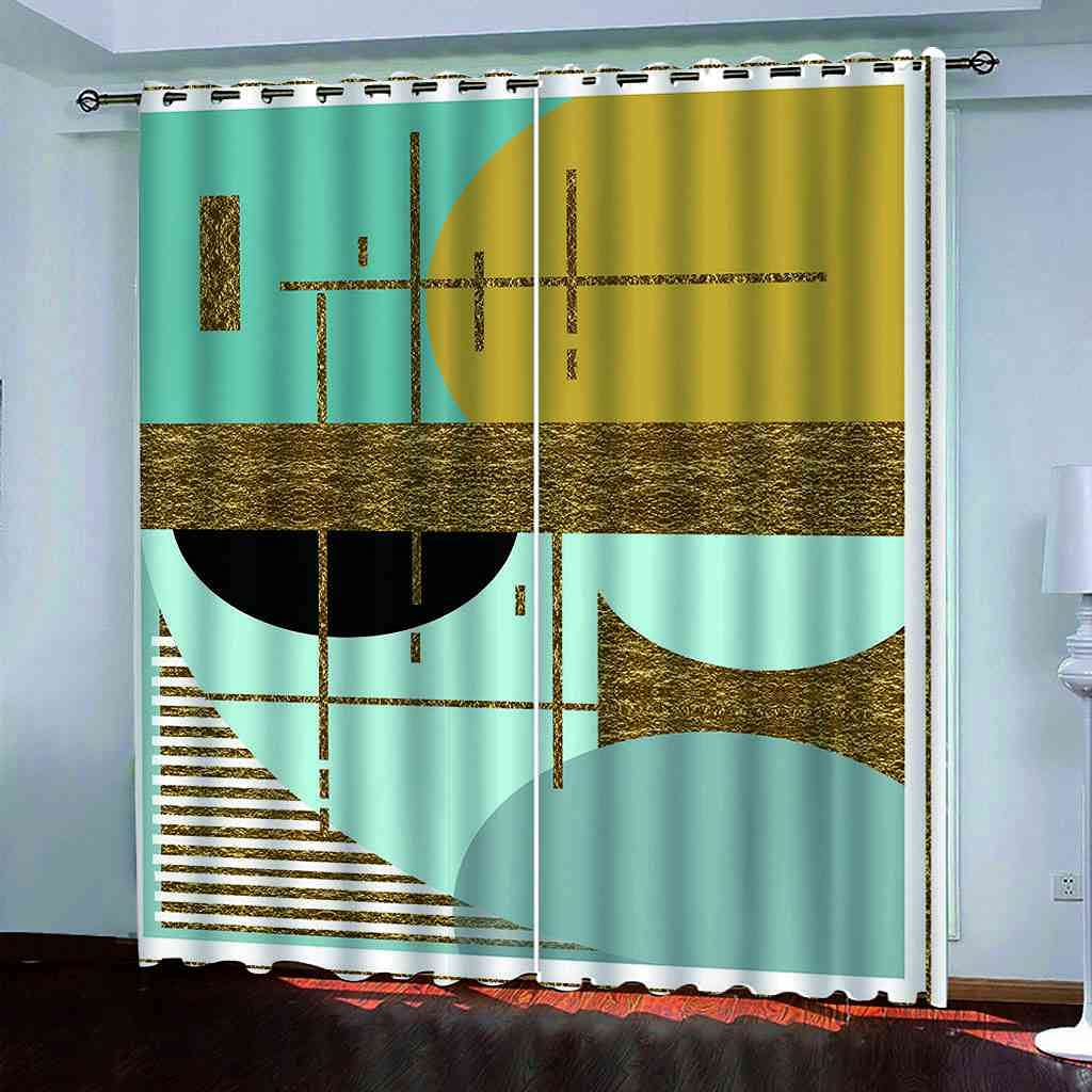 Rideau de fenêtre pour chambre d'enfants occultant thermique motif abstrait