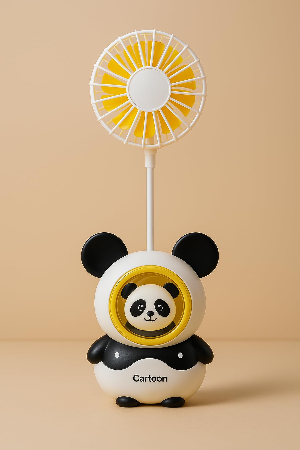 PoPo Toys Panda Mini Portable Fan with Sharpner Inside| Pen Stand| Powerful Hand Fan Cute Design Lightweight Rechargeable USB Handheld Fan for Girls, Women, Men, Kids | White-image-25