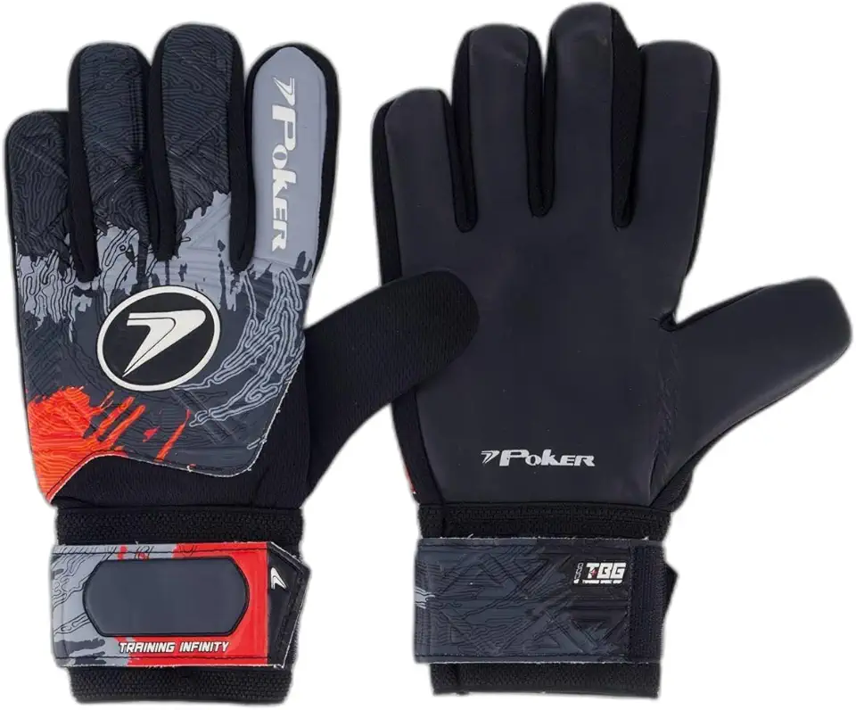 Luva De Goleiro Poker Infinity Campo Society Futsal Training - Vermelho/Preto - 10