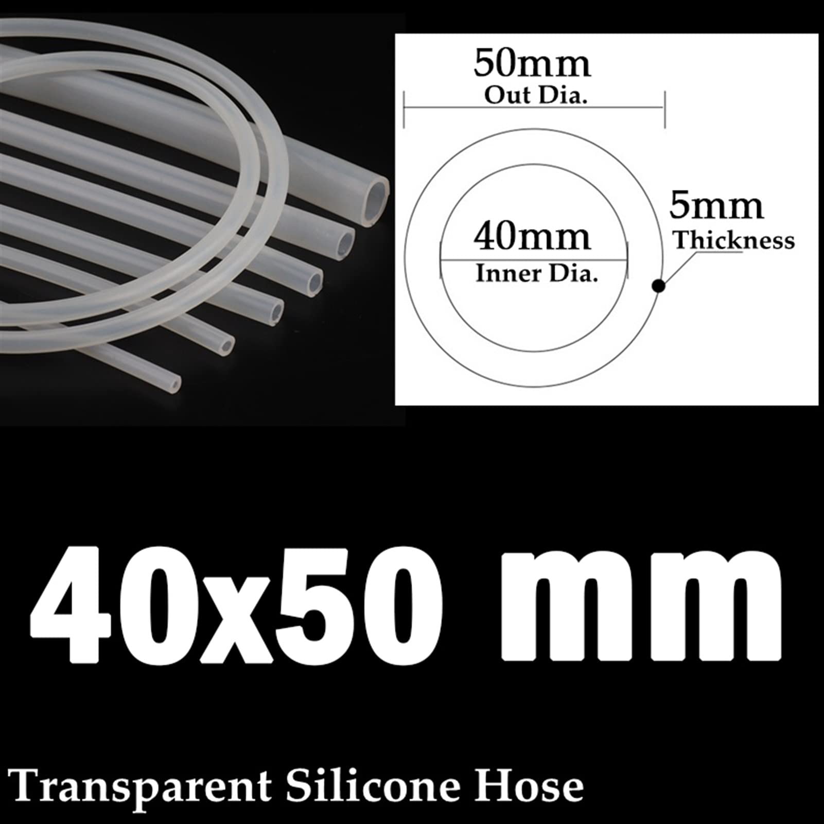 Manguera de tubo de silicona transparente de grado alimenticio, 1 m de longitud, diámetro interior de 20, 50 mm, resistente al calor, tubo flexible para bomba de acuario y más