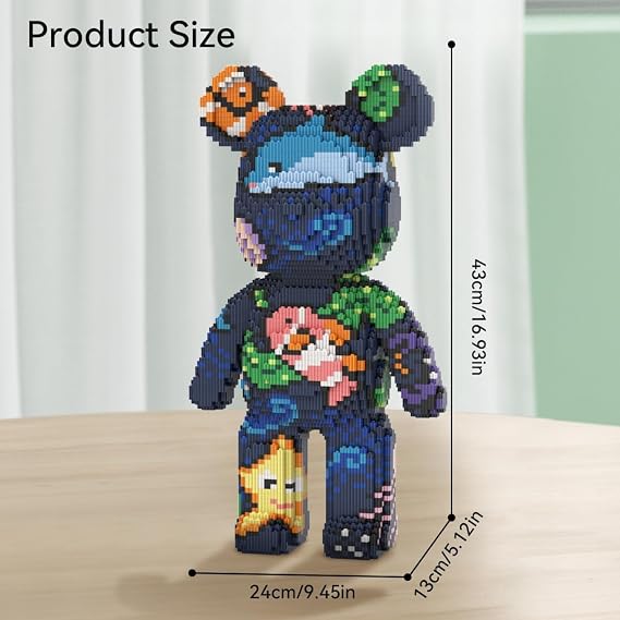 Teddy Blocks Bear Micro Building Blocks Set (6880 Pieces) | Underwater World Brick with Storage Drawer, Gift for Adults and Kids