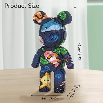 Teddy Blocks Bear Micro Building Blocks Set (6880 Pieces) | Underwater World Brick with Storage Drawer, Gift for Adults and Kids