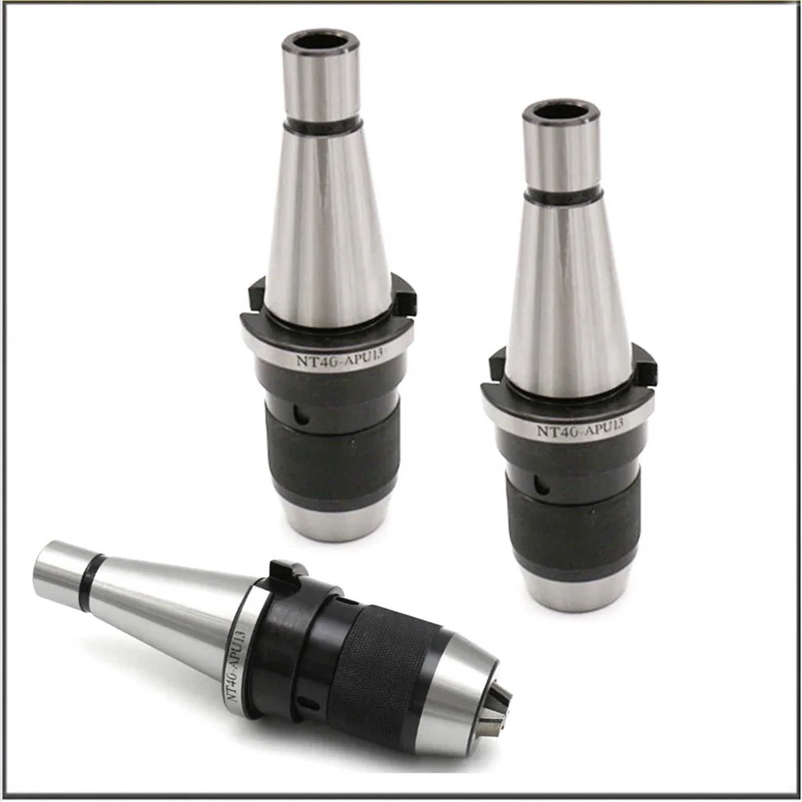 BT30 BT40 BT50 NT40 NT50 APU13 APU16 Mandrino a pinza Mandrino autoserrante for trapano Mandrino conico for trapano(SILVER,BT30-APU13-100L)