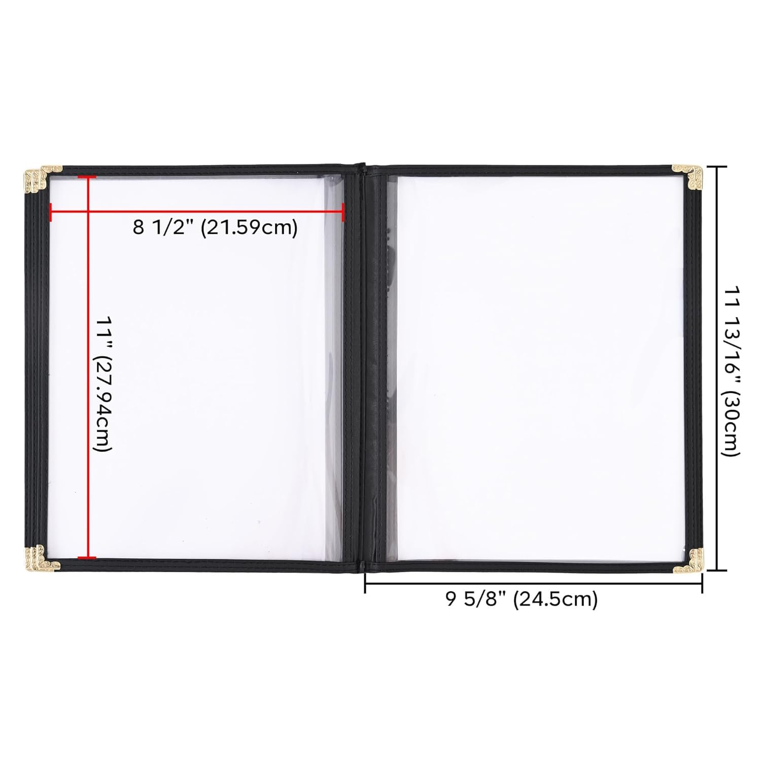 Cubiertas de menú, portamenús, Cubierta de menú, Libro de menú, Cubierta de menú, Cubiertas de menú de Restaurante, Carpeta Negra para Bar, cafetería y Restaurante (16 páginas, 32