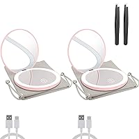 Vista 9 de Espejo compacto con luz LED, espejo recargable con aumento 1x/10x, 3.5 pulgadas, espejo de viaje regulable para bolso, bolsillo, espejo