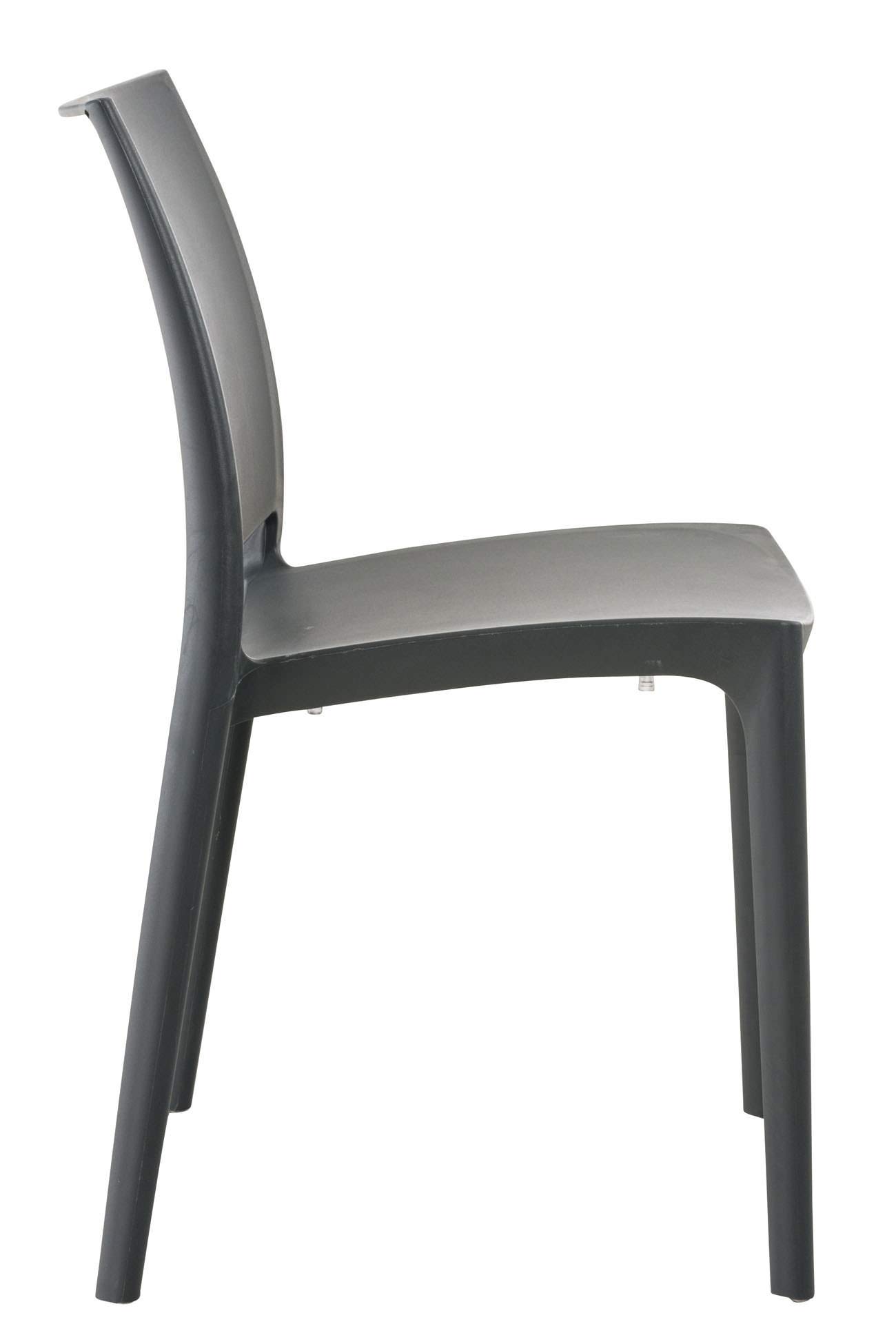 CLP Chaise D'Extérieur Empilable Maya en Plastique I Chaise De Balcon Résistante Aux UV I Chaise De Terrasse Couleur:Gris foncé